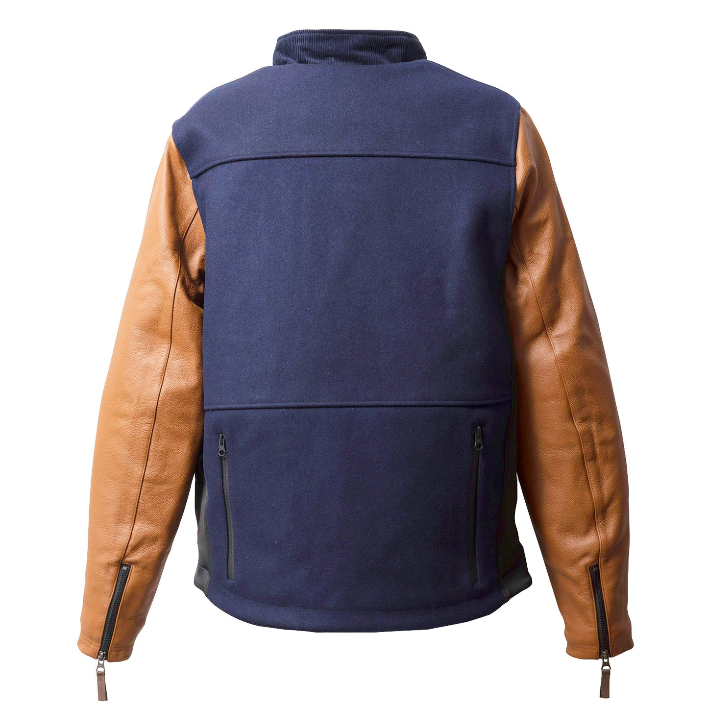 LEATHER SLEEVES MELTON JACKET