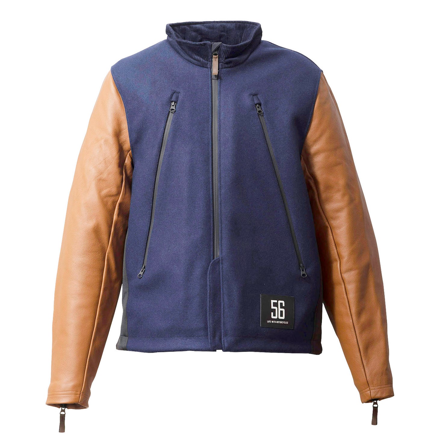 LEATHER SLEEVES MELTON JACKET