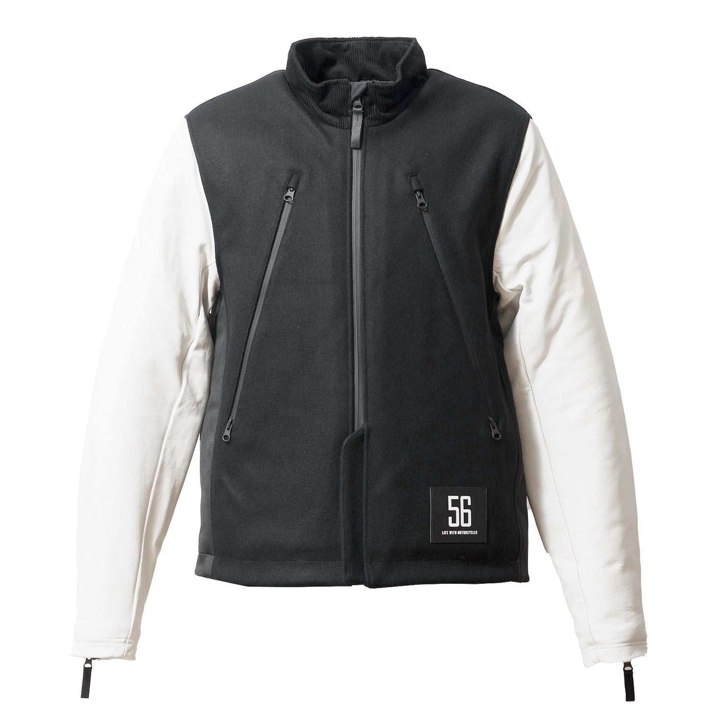LEATHER SLEEVES MELTON JACKET