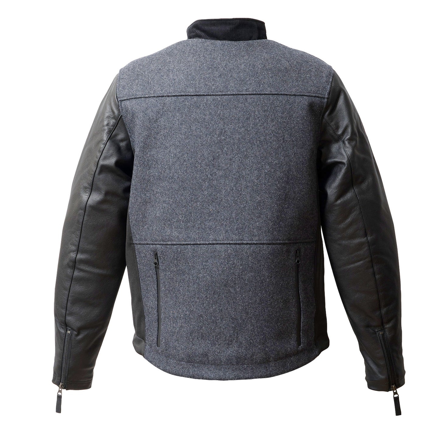 LEATHER SLEEVES MELTON JACKET