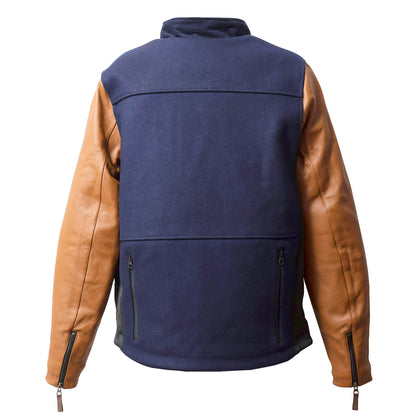 LEATHER SLEEVES MELTON JACKET
