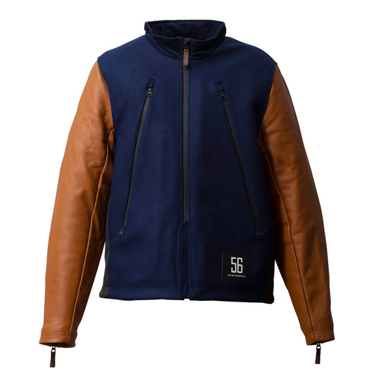 LEATHER SLEEVES MELTON JACKET