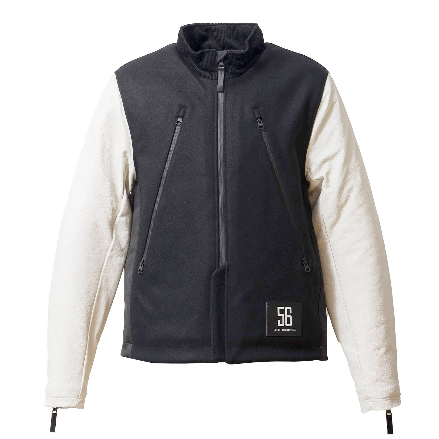 LEATHER SLEEVES MELTON JACKET