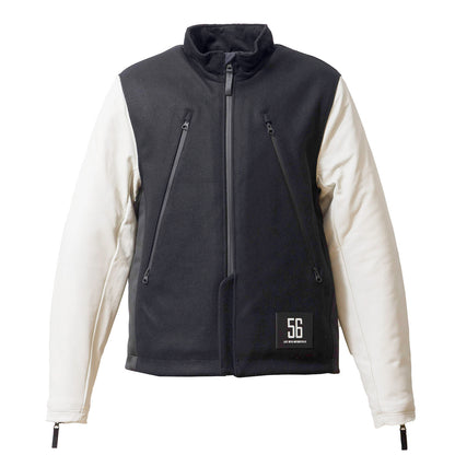 LEATHER SLEEVES MELTON JACKET