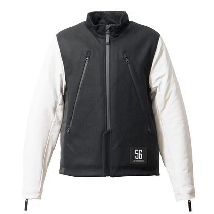 LEATHER SLEEVES MELTON JACKET