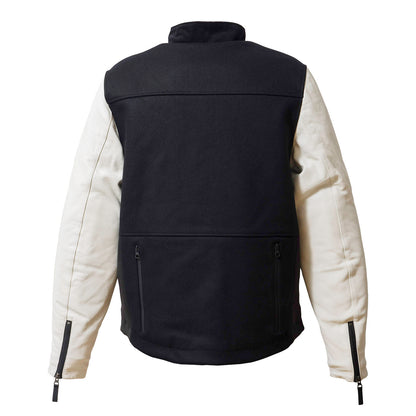 LEATHER SLEEVES MELTON JACKET