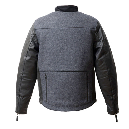 LEATHER SLEEVES MELTON JACKET